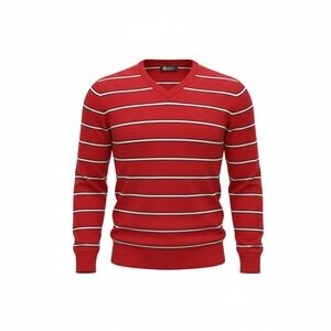 Jordan Craig Vintage Y2K Red Stripe V-Neck Sweater XL‎ New with Tags Cotton